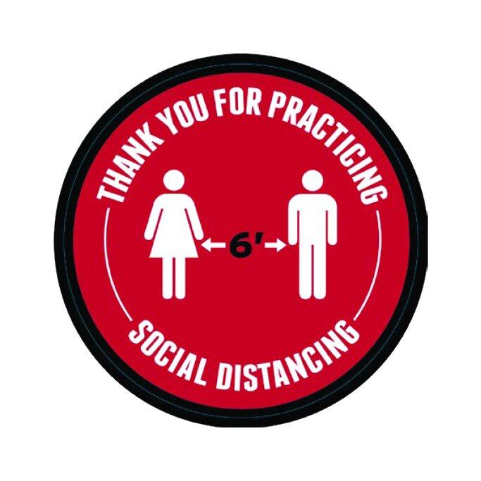 6' Apart Social Distance Floor Decals- Packs of 3 - D3 Portable Displays