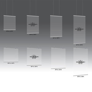 Ceiling Mounted Hanging Sneeze Guards - Clear - D3 Portable Displays