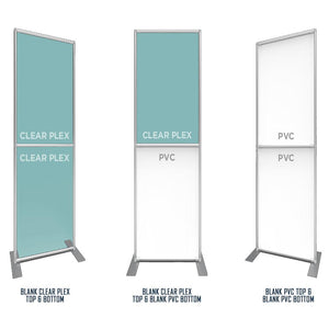 Sneeze Guard Walls-Clear Plexi Top &amp; PVC Bottom-No Printing - D3 Portable Displays