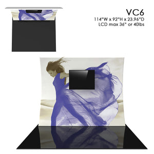 Formulate Master 10' Fabric Backwall VC6 - Vertical Curved Wall with Monitor Mount